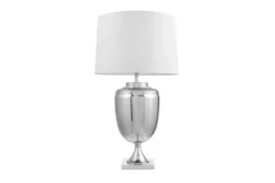 Lampada da tavolo comodino OLIMPIA Bianco Argento
