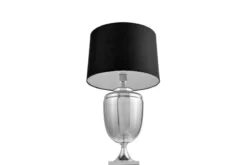Lampada da tavolo comodino OLIMPIA Nero Argento