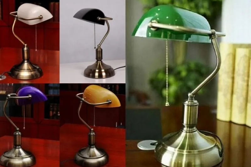 Lampada da tavolo serie Banchiere Ministeriale Bianco