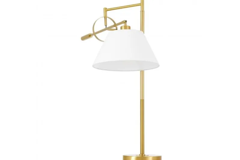 LAMPADA DA TAVOLO TURINA IN OTTONE E BIANCO