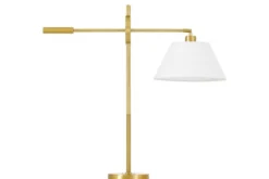 LAMPADA DA TAVOLO TURINA IN OTTONE E BIANCO