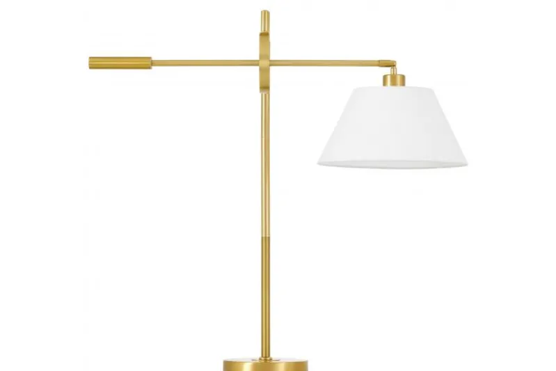LAMPADA DA TAVOLO TURINA IN OTTONE E BIANCO
