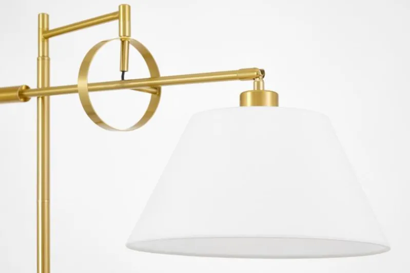 LAMPADA DA TAVOLO TURINA IN OTTONE E BIANCO