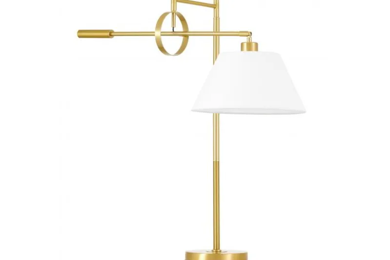 LAMPADA DA TAVOLO TURINA IN OTTONE E BIANCO