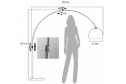 Lampada da terra ad arco nera e cromo Azurro C1