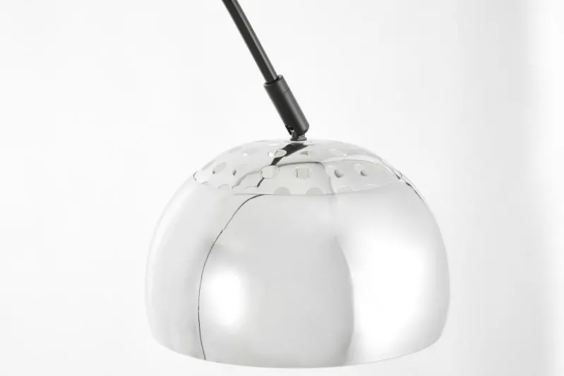 Lampada da terra ad arco nera e cromo Azurro C1
