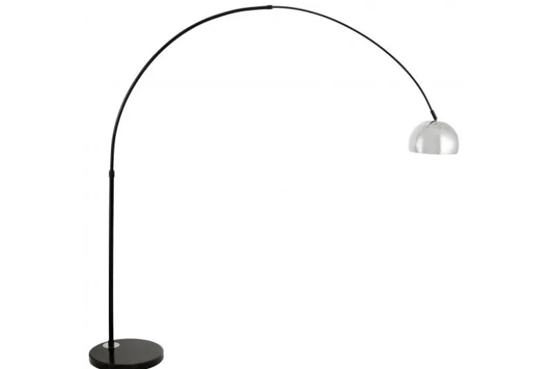 Lampada da terra ad arco nera e cromo Azurro C1