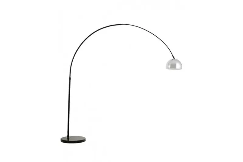 Lampada da terra ad arco nera e cromo Azurro C1