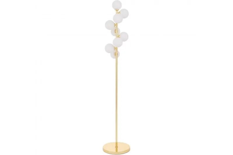 Lampada da terra con bocce bianche oro PETRICA W9