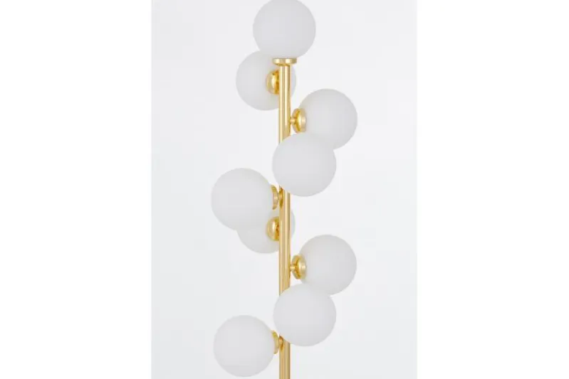Lampada da terra con bocce bianche oro PETRICA W9