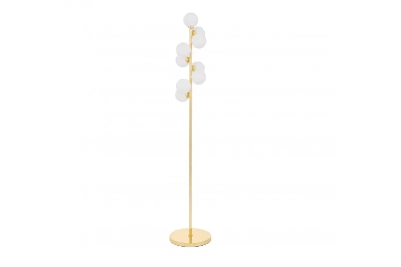 Lampada da terra con bocce bianche oro PETRICA W9