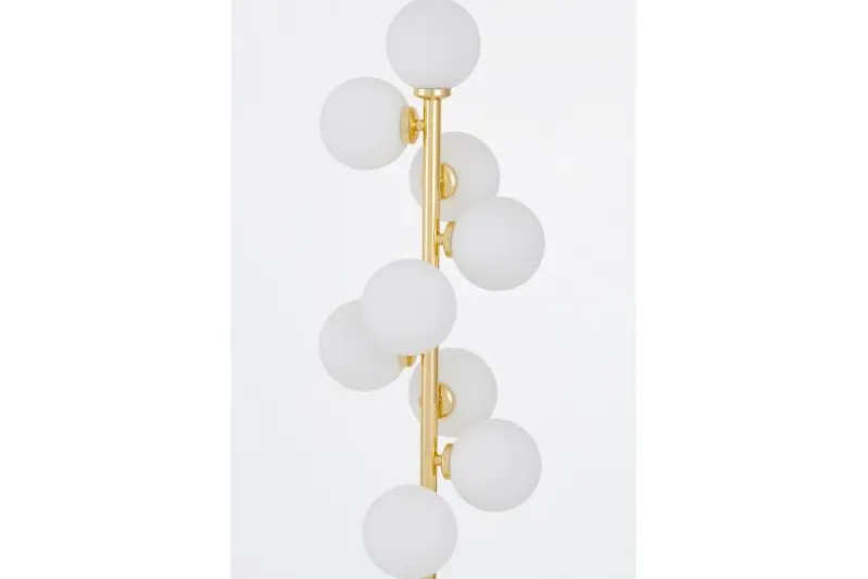 Lampada da terra con bocce bianche oro PETRICA W9