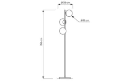 Lampada da terra di design moderno FREDICA W3 Ottone