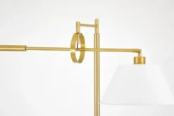 LAMPADA DA TERRA TURINA OTTONE E BIANCO