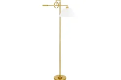 LAMPADA DA TERRA TURINA OTTONE E BIANCO