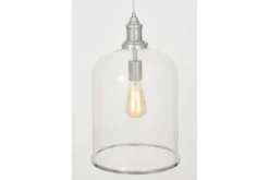 Lampada moderna a sospensione con paralume bordo cromo SARINI