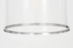 Lampada moderna a sospensione con paralume bordo cromo SARINI