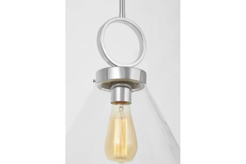 Lampada moderna a sospensione cromo con anello FERMINI