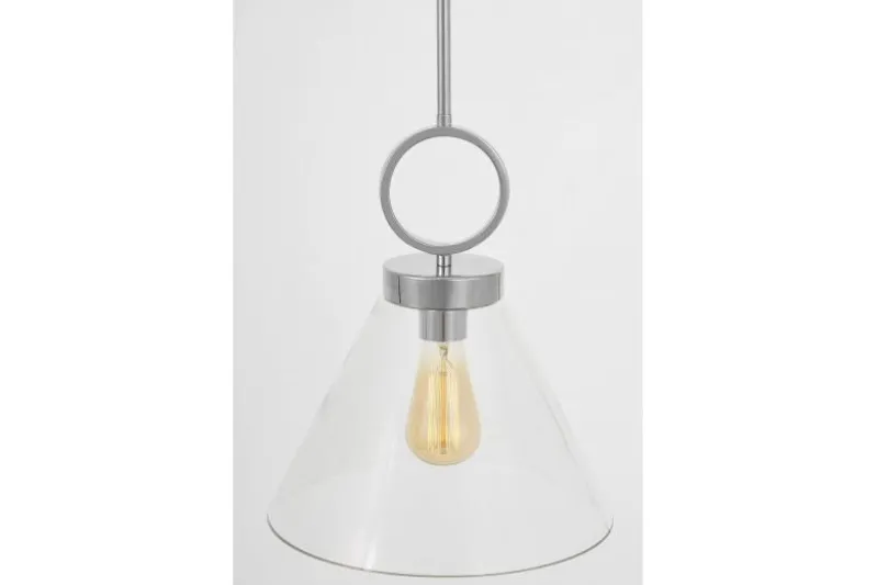 Lampada moderna a sospensione cromo con anello FERMINI