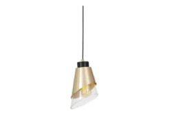 Lampada moderna a sospensione doppio paralume vetro oro FABRO W1