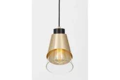 Lampada moderna a sospensione doppio paralume vetro oro FABRO W1
