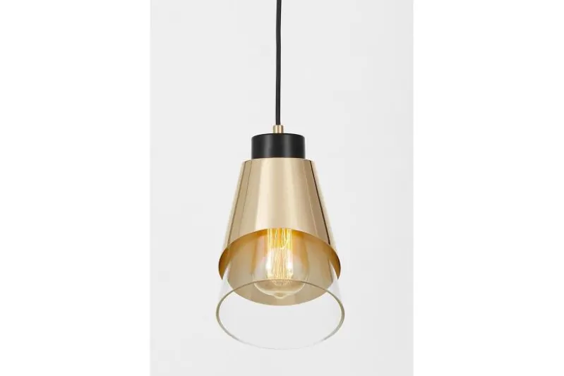 Lampada moderna a sospensione doppio paralume vetro oro FABRO W1