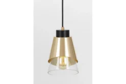 Lampada moderna a sospensione doppio paralume vetro oro FABRO W1