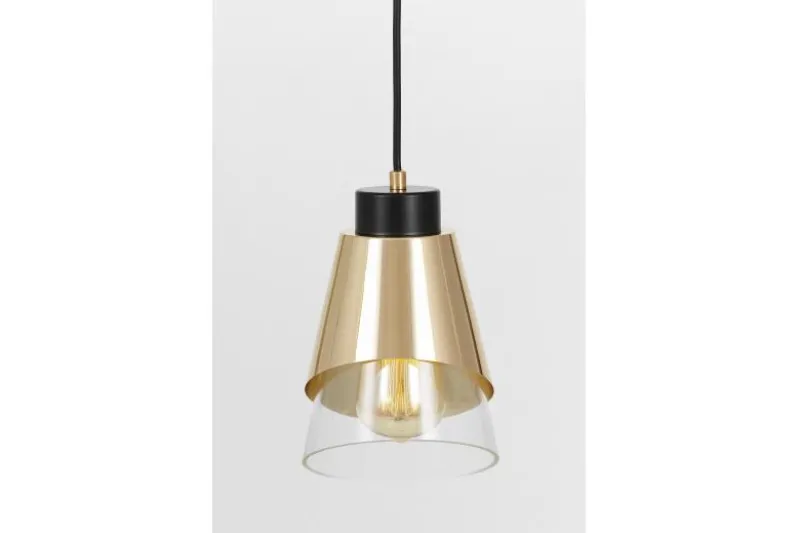 Lampada moderna a sospensione doppio paralume vetro oro FABRO W1