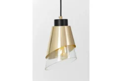 Lampada moderna a sospensione doppio paralume vetro oro FABRO W1