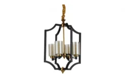 Lampadari gabbia di metallo nero e ottone VIGATTO W4