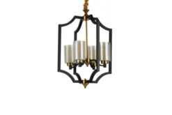 Lampadari gabbia di metallo nero e ottone VIGATTO W4