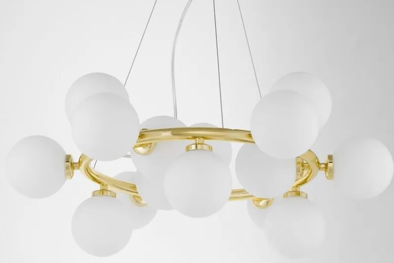 Lampadario a corona oro 25 sfere MARSIADA W25