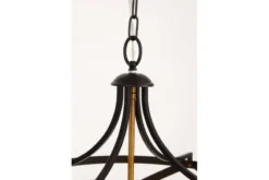 Lampadario a gabbia nero e ottone vintage ASTILA W6