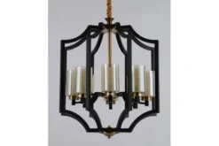Lampadario a nero e ottone VIGATTO W8