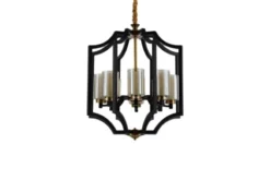 Lampadario a nero e ottone VIGATTO W8