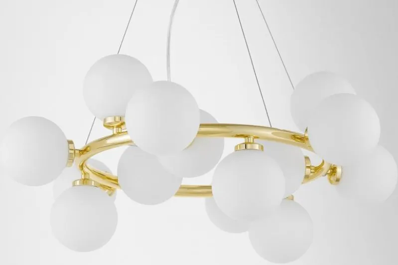 Lampadario a sfera circolare oro MARSIADA W15