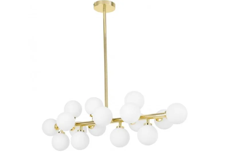 Lampadario a sfera con asta dorata PETRICA W16