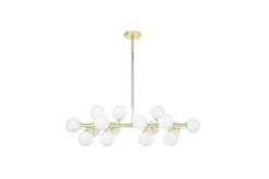 Lampadario a sfera con asta dorata PETRICA W16
