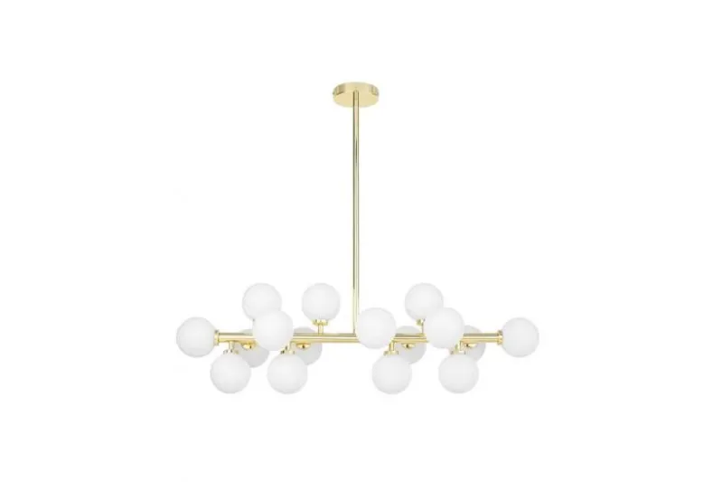 Lampadario a sfera con asta dorata PETRICA W16