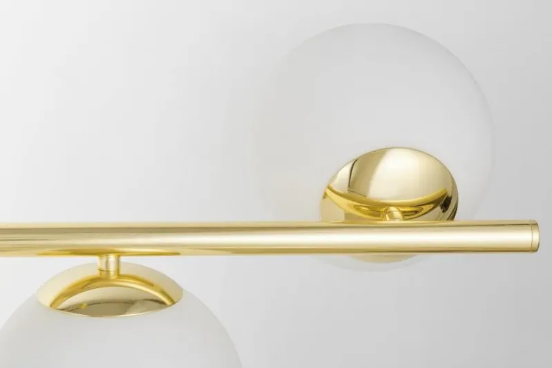 Lampadario a sfera con barra oro FREDICA W7