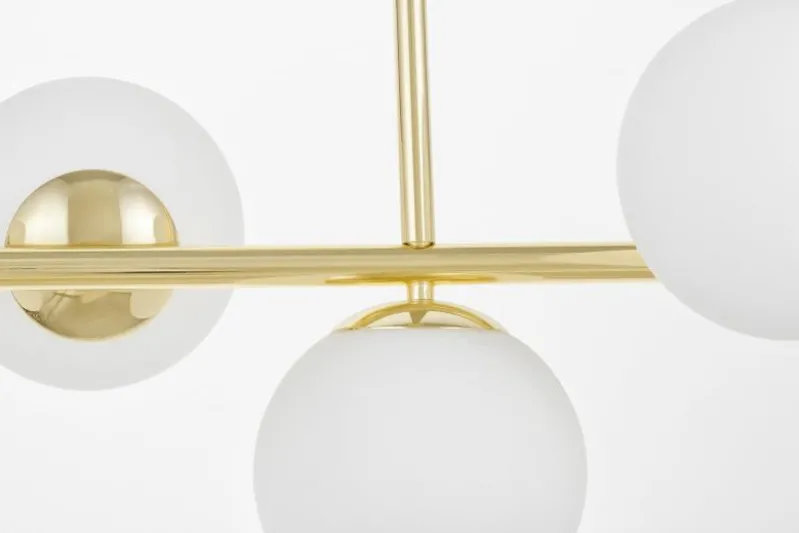 Lampadario a sfera con barra oro FREDICA W7