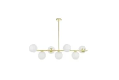 Lampadario a sfera con barra oro FREDICA W7