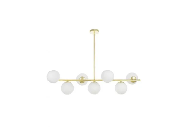 Lampadario a sfera con barra oro FREDICA W7