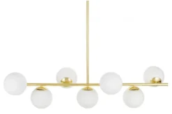 Lampadario a sfera con barra oro FREDICA W7