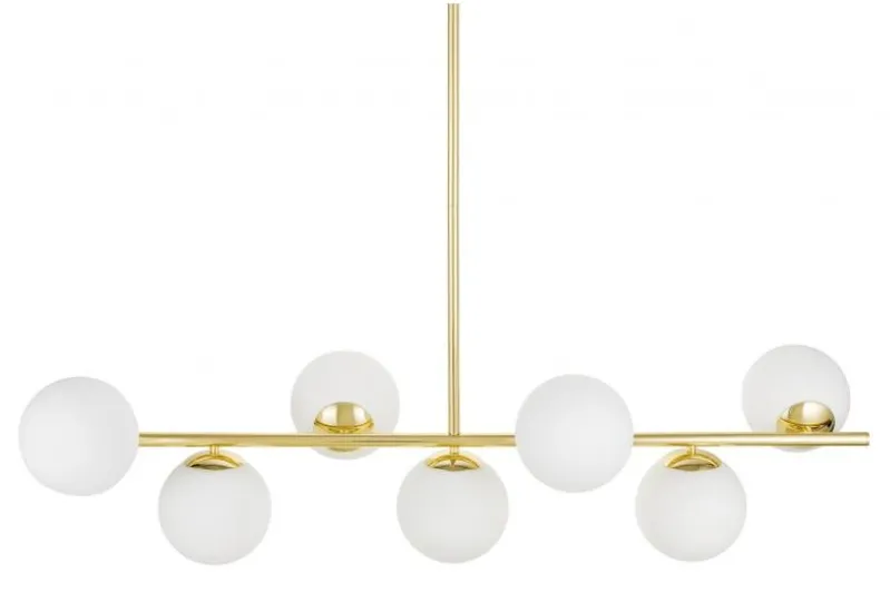Lampadario a sfera con barra oro FREDICA W7