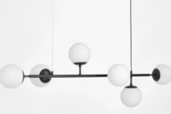 Lampadario a sfera in vetro bianco nero CEREDO W6