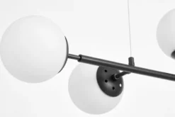 Lampadario a sfera in vetro bianco nero CEREDO W6