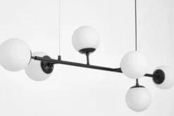 Lampadario a sfera in vetro bianco nero CEREDO W6