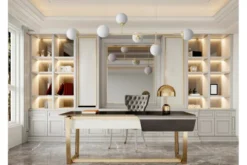 Lampadario a sfera oro con 2 attacchi a soffitto FINO W6