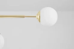 Lampadario a sfera oro con 2 attacchi a soffitto FINO W6